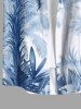 Plus Size Coconut Tree Tropical Plant Print Hawaii Button Pocket Shirt For Men -  