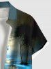 Plus Size Star Tree Sparkling Sequin Glitter 3D Print Buttons Pocket Hawaii Shirt For Men -  