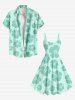 Plus Size Hibiscus Flower Print Hawaii Tank Dress -  