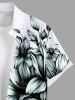 Plus Size Flowers Leaf Print Buttons Pocket Hawaii Shirt For Men -  