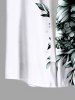 Plus Size Flowers Leaf Print Buttons Pocket Hawaii Shirt For Men -  