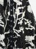 Plus Size Floral Embroidery Grommet Lace-up Ruched Lace Trim Tank Dress -  