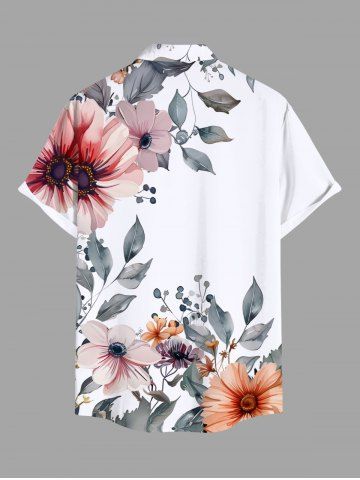 Flower Leaf Print Plus Size Matching Hawaii Beach Outfit For Couples