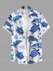 Turtle Shell Starfish Coral Plant Print Plus Size Matching Hawaii Beach Outfit For Couples -  