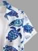 Turtle Shell Starfish Coral Plant Print Plus Size Matching Hawaii Beach Outfit For Couples -  