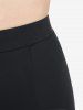 Haut à Bretelle Rayé Tordu et Pantalon Evasé Panneau en Dentelle de Grande Taille - Noir 