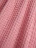 Haut Côtelé Bouclé Panneau en Dentelle Grande Taille avec Strass - Rose clair 