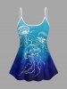 Tenue de Plage Trapèze Grande Taille Ombre Imprimé Méduse - Bleu 