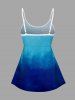 Tenue de Plage Trapèze Grande Taille Ombre Imprimé Méduse - Bleu 