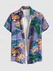 Tropical Leaf Flower Print Plus Size Matching Hawaii Beach Outfit For Couples -  