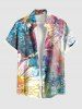 Disdressed Colorful Sunflower Print Plus Size Matching Hawaii Beach Outfit For Couples -  