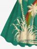 Plus Size Coconut Tree Rainbow Print Hawaii Tank Dress -  