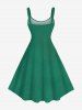 Plus Size Coconut Tree Rainbow Print Hawaii Tank Dress -  