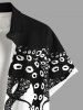 Plus Size Two Tone Octopus Colorblock Print Buttons Pocket Hawaii Shirt For Men -  