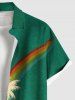 Plus Size Coconut Tree Rainbow Print Hawaii Tank Dress -  