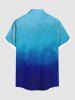 Chemise Décontractée Méduse Imprimée avec Poche de Grande Taille avec Boutons - Bleu 3XL