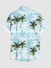 Chemise Imprimé Cocotier à Boutons Grande Taille avec Poche pour Homme - Bleu clair 3XL