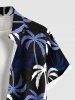 Plus Size Coconut Tree Print Buttons Pocket Hawaii Shirt For Men -  