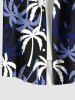 Plus Size Coconut Tree Print Buttons Pocket Hawaii Shirt For Men -  