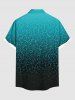 Plus Size Ombre Colorblock Water Ripples Print Buttons Pocket Hawaii Shirt For Men -  