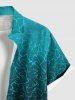 Plus Size Ombre Colorblock Water Ripples Print Buttons Pocket Hawaii Shirt For Men -  