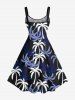 Robe Débardeur Hawaïen à Imprimé Cocotiers Grande-Taille - Noir 3X