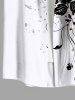 Plus Size Valentine's Day Heart Flowers Leaf Print Buttons Pocket Shirt For Men -  
