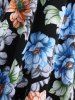 Plus Size Colorful Flower Print Surplice Ruffles A Line Casual Dress -  