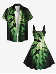 Waterweed Seabed Shark Print Plus Size Matching Hawaii Beach Outfit For Couples -  
