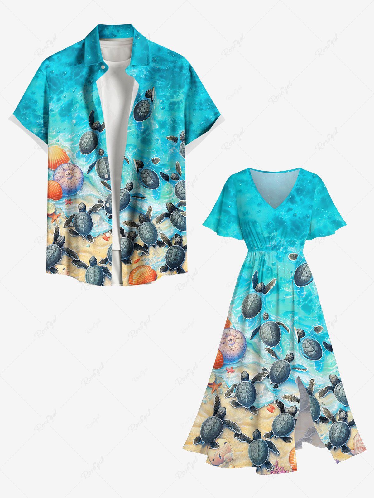 Tenue de Plage Grande Taille Imprimé Crop T-shirt Couleur Dégradée Bleu Ciel 