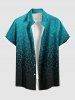 Tenue de Plage à Imprimé Ondulations avec Manches en Dégradé de Couleurs Grande-Taille pour Femmes - Vert 