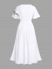 Valentine's Day Heart Flowers Leaf Print Plus Size Matching Outfit For Couples -  
