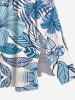 Tenue de Plage à Imprimé Fleurs et Feuilles Tropicales Grande-Taille pour Couples - Bleu 