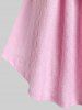 Ensemble de Débardeur Noué Broderie Anglaise à Ourlet en Dentelle Grande Taille et de Débardeur - Rose clair 