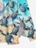 Tenue de Plage Grande Taille Imprimé Crop T-shirt Couleur Dégradée - Bleu Ciel 