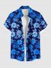 Tenue de Plage à Imprimé Feuilles Tropicales Grande-Taille pour Couples - Bleu 