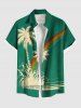 Tenue de Plage Grande Taille Imprimé Cocotiers et Arc-en-Ciel pour Couples - Vert 