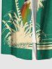 Tenue de Plage Grande Taille Imprimé Cocotiers et Arc-en-Ciel pour Couples - Vert 