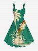 Tenue de Plage Grande Taille Imprimé Cocotiers et Arc-en-Ciel pour Couples - Vert 
