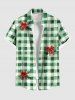 Tropical Leaf Bowknot Plaid Print Plus Size Matching Hawaii Beach Outfit For Couples -  