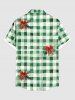 Tropical Leaf Bowknot Plaid Print Plus Size Matching Hawaii Beach Outfit For Couples -  