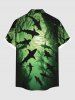 Plus Size Waterweed Seabed Shark Print Hawaii Sea Creatures Ombre Button Pocket Shirt For Men -  