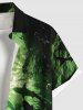 Chemise Légère Boutonnée Coloré Imprimé Grande Taille avec Poche Cachée - Noir 4XL