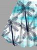 Robe Débardeur Hawaïen Ombrée Cocotier et Océan Imprimés de Grande Taille - Bleu clair L