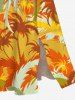 Plus Size Coconut Tree Colorblock Print Split Hawaii Midi Dress -  