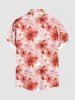 Plus Size Flowers Ombre Print Buttons Pocket Hawaii Shirt For Men -  