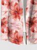 Plus Size Flowers Ombre Print Buttons Pocket Hawaii Shirt For Men -  