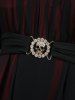 Plus Size Ruffles Skull Buckle Tulip Hem Cold Shoulder Dress -  