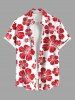 Tenue de Plage à Imprimé Fleurs Tropicales D'Hibiscus Grande-Taille pour Couples - Rouge 