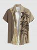 Costume Magnifique de Plage Hawaiien Contrastant Imprimé Cocotier Grande Taille pour Couples - café 